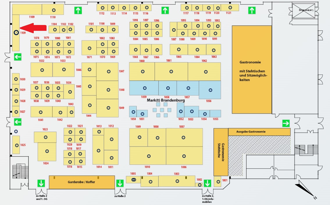 Hallenplan der Messe Cottbus mit Standort Knastkultur